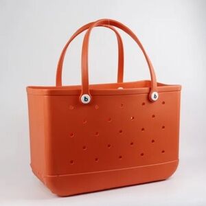 Orange Tote Beach Bag With Holes